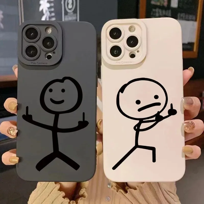 Phone Cases Cute Iphone 14 - Милый мультяшный матовый силиконовый чехол-накладка для