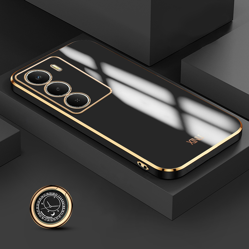 Luxury Plating Case - Чехол Biruiqu для Realme 14X: Роскошный,