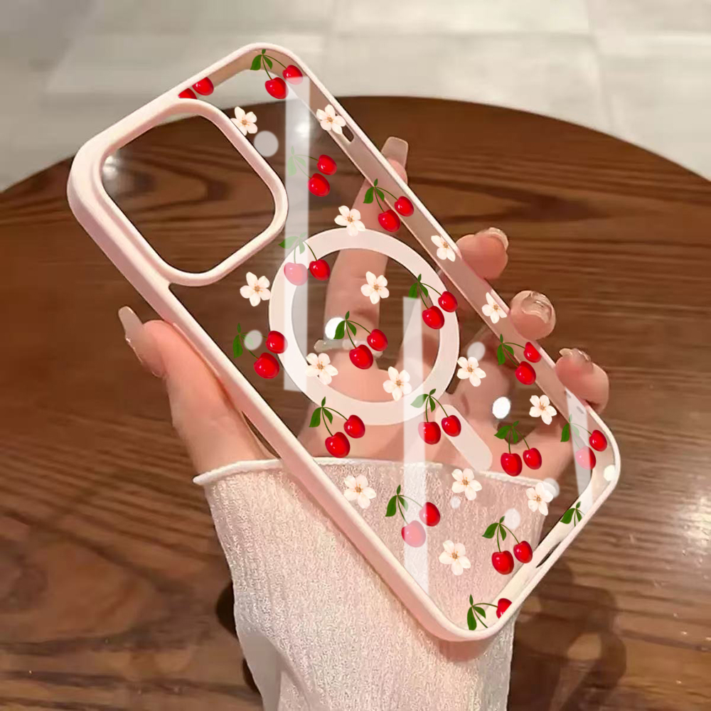 Clear Magsafe Case - Cute Cherry Fruit Clear Case For